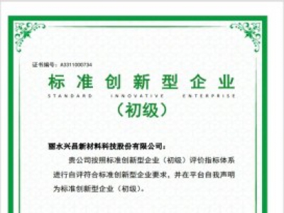 全縣首家！遂昌一企業(yè)通過國家級標(biāo)準(zhǔn)創(chuàng)新型企業(yè)認(rèn)定
